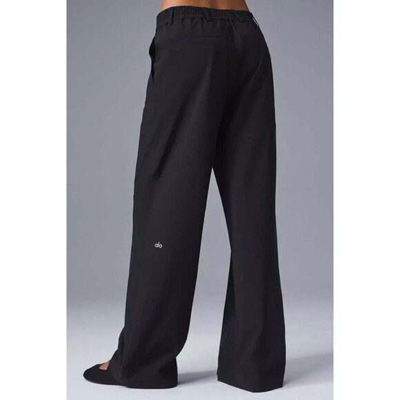 Alo Black High-Waist Pursuit Trouser (Long) Size Small Pants - Picture 2 of 10
